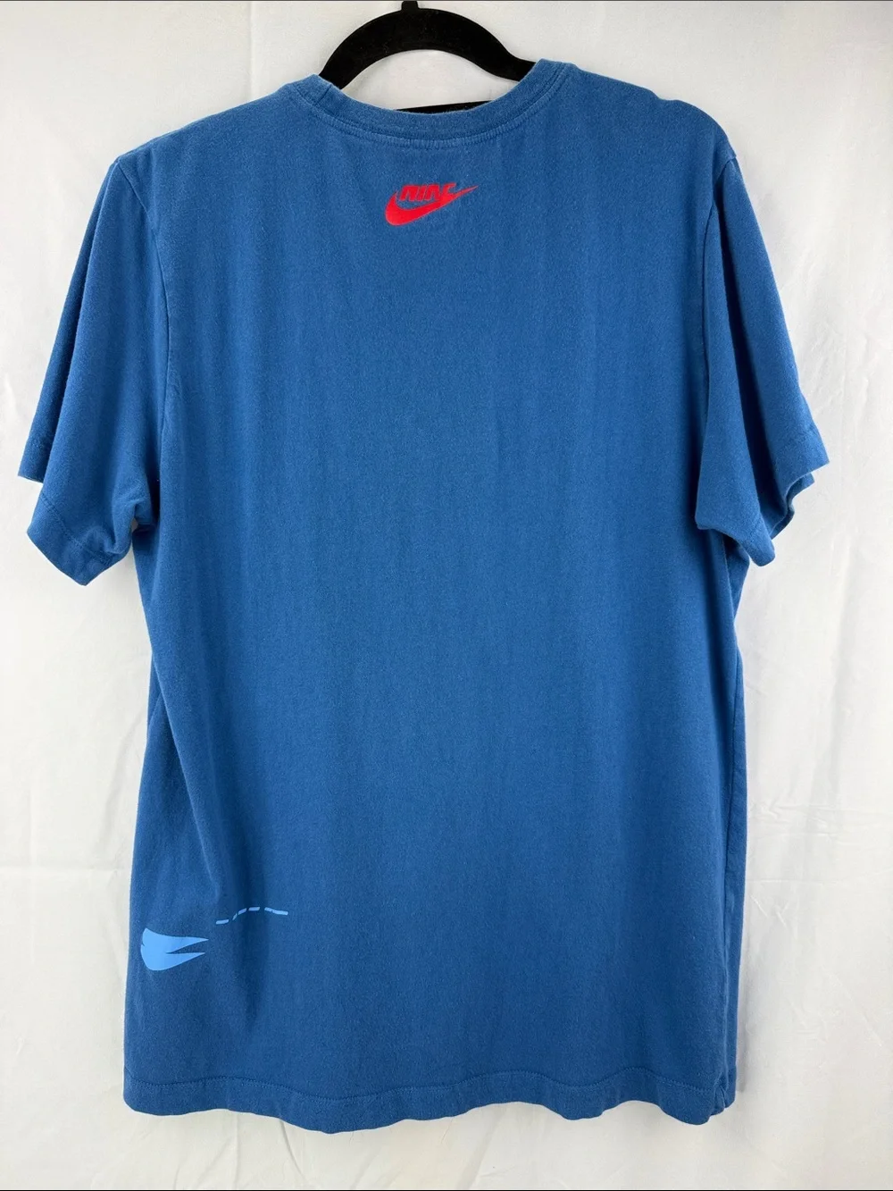 Nike The Nike Tee Men’s Size M Blue Short-Sleeve Tee with Red and Yellow Logos